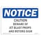 Signmission OSHA Notice Sign, 10" H, Rigid Plastic, Caution Beware Of Jet Blast Props And Rotors Sign, Landscape OS-NS-P-1014-L-10458 - alternate 1